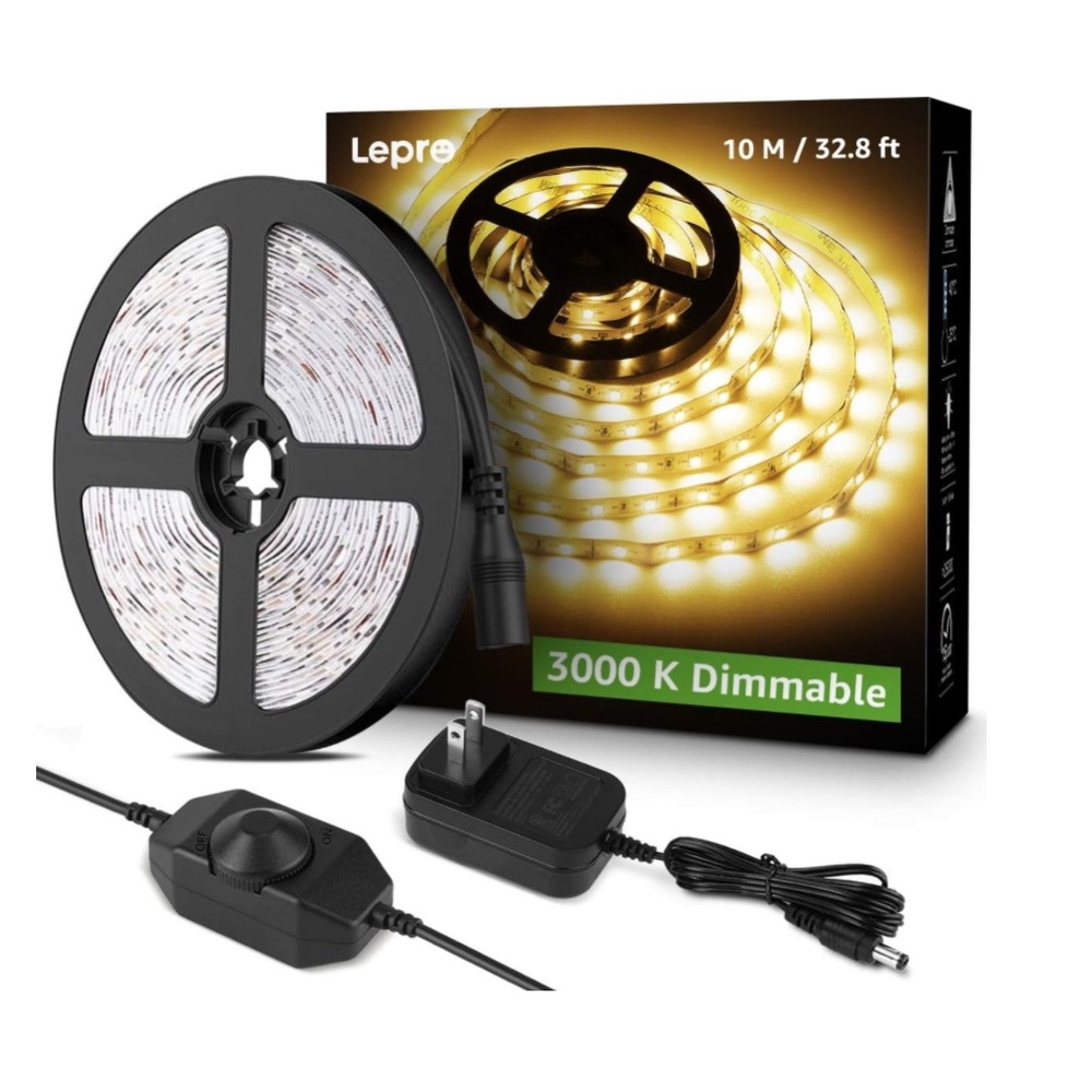Lepro LED Strip Light, 32.8Ft Dimmable Vanity Lights,‎ 3000K Super Bright